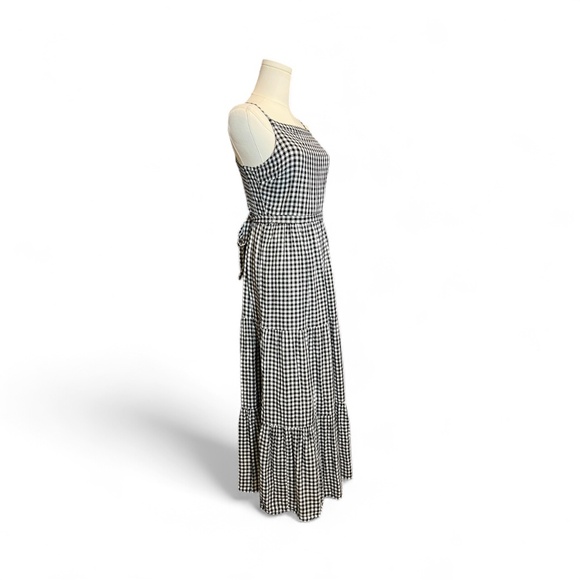 🖤🤍 EUC OLD NAVY Black & White Gingham Maxi Dress | Sz S Tall - Picture 3 of 9